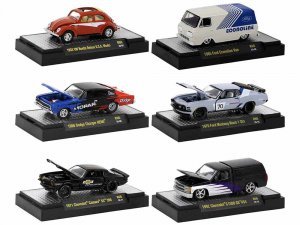 Detroit Muscle Set of 6 Cars IN DISPLAY CASES Release 66