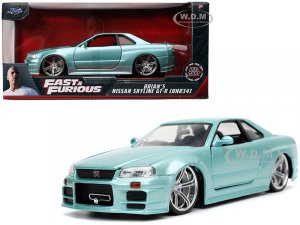Brians Nissan Skyline GT-R (BNR34) RHD (Right Hand Drive) Turquoise Metallic Fast & Furious Movie