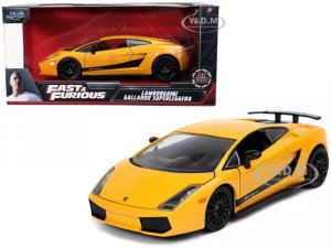 Lamborghini Gallardo Superleggera Yellow with Black Stripes Fast & Furious Movie