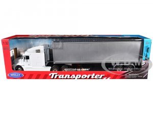 Freightliner Columbia Truck White with Gray Container