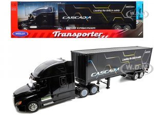Freightliner Cascadia Truck Black with Cascadia Container