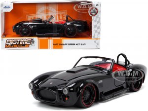 1965 Shelby Cobra 427 S/C Black with Matt Black and Red Stripes and Red Interior Bigtime Muscle Series