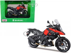 Suzuki V-Strom 1000 Red and Black with Plastic Display Stand