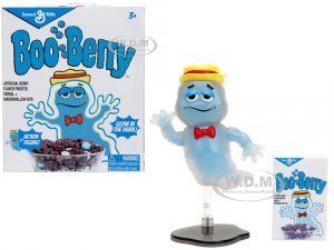 Boo Berry 3.5 Moveable Glow-in-the-Dark Figure with Stand and Cereal Box Monster Cereals Scale Model by Jada