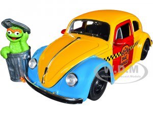 1959 Volkswagen Beetle Taxi Yellow and Blue Oscars Taxi Service and Oscar the Grouch