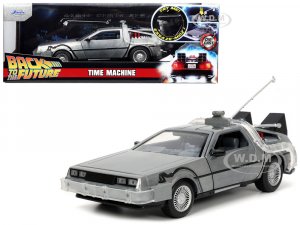 DeLorean Brushed Metal Time Machine with Lights Back to the Future (1985) Movie Hollywood Rides Series