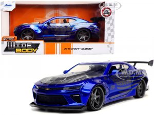 2016 Chevrolet Camaro Widebody Candy Blue with Gray Metallic Hood and American Flag Graphics Bigtime Muscle Series