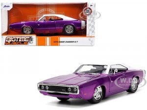 1970 Dodge Charger R/T Purple Metallic with White Top and Tail Stripe Bigtime Muscle Series