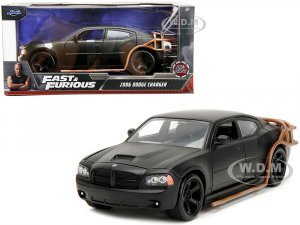2006 Dodge Charger Matt Black with Outer Cage Fast & Furious Movie