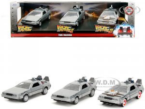 Back to the Future Delorean Set of 3 pieces Hollywood Rides Series