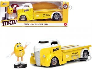 1947 Ford COE Flatbed Truck Yellow Metallic with White Top and Yellow M&M