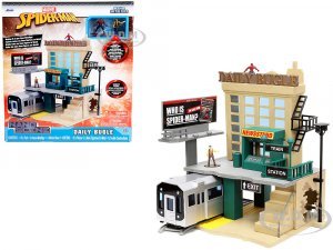 Daily Bugle and Subway Diorama Set with Spider-Man and J. Jonah Jameson