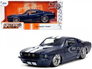 1967 Ford Mustang Shelby GT500 Dark Blue Metallic with White Stripes Bigtime Muscle Series