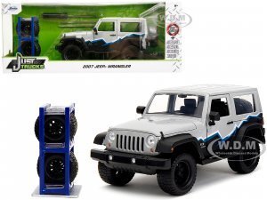 2007 Jeep Wrangler Gray and Black with Blue and White Stripes with Extra Wheels Just Trucks Series