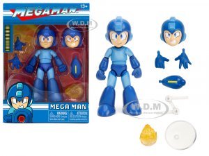 Mega Man 4.5 Moveable Figure with Accessories and Alternate Head and Hands Mega Man (1987) Video Game model by Jada