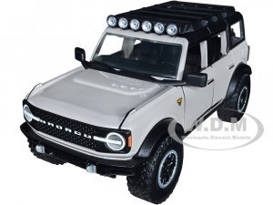2021 Ford Bronco Gray with Black Stripes and Roof Rack Just Trucks Series
