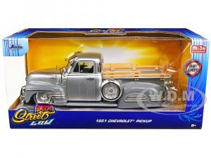 1951 Chevrolet 3100 Pickup Truck Lowrider Silver Metallic and Gray Street Low Series