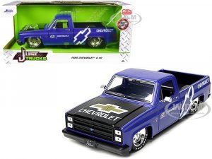 1985 Chevrolet C10 Pickup Truck Matt Blue with Black Hood Chevrolet Performance Just Trucks Series