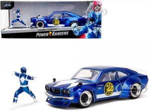 1974 Mazda RX-3 Candy Blue with White Interior and Graphics and Blue Ranger