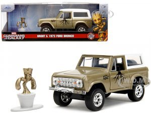 1973 Ford Bronco Gold Metallic with White Top and Groot