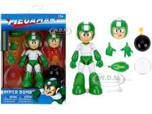 Hyper Bomb 4.5 Moveable Figure with Accessories and Alternate Head and Hands Mega Man (1987) Video Game Model by Jada