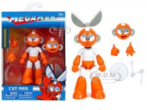 Cut Man 4.5 Moveable Figure with Accessories and Alternate Head and Hands Mega Man (1987) Video Game Model by Jada
