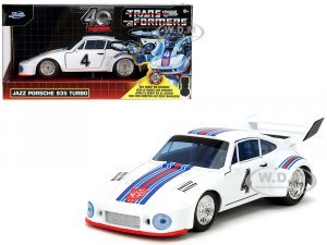 Porsche 935 Turbo #4 Jazz White with Blue and Red Stripes Transformers Hollywood Rides Series