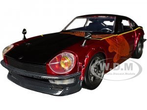 1972 Datsun 240Z Black and Red Metallic with Graphics Fast X (2023) Movie Fast & Furious Series