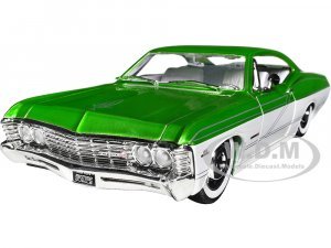 1967 Chevrolet Impala SS Green Metallic and White with White Interior Bigtime Muscle Series