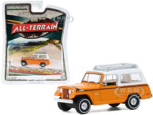 1971 Jeep Jeepster Commando with Roof Rack Orange with White Top All Terrain Series 10