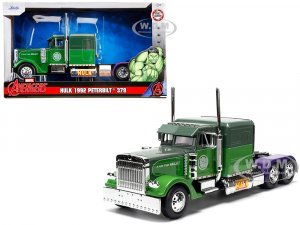 1992 Peterbilt 379 Truck Tractor Green Two-Tone and Purple The Incredible Hulk Marvel Avengers Series