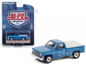 1981 Chevrolet C20 Custom Deluxe Pickup Truck with Bed Cover Light Blue Metallic Blue Collar Collection Series 8