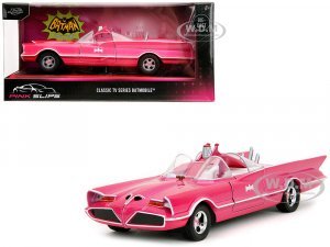 1966 Classic Batmobile Pink Metallic with White Interior Based on Model from Batman (1966-1968) TV Series Pink Slips Series