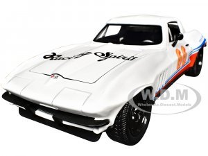 1966 Chevrolet Corvette #66 Racing Spirit White with Graphics Bigtime Muscle Series