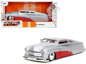 1951 Mercury Silver Metallic and Red with Flame Graphics and Red Interior Bigtime Muscle Series
