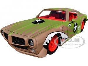 1972 Pontiac Firebird #9 Green Camouflage Flames with Graphics and Red Interior Bigtime Muscle Series