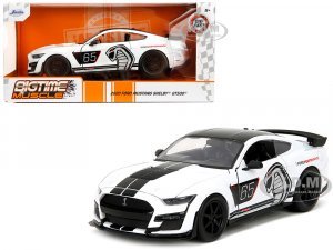 2020 Ford Mustang Shelby GT500 #65 White with Black Top and Stripes Ford Performance Bigtime Muscle Series
