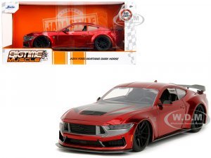 2024 Ford Mustang Dark House Candy Red with Gray Hood Bigtime Muscle Series
