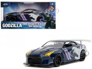2009 Nissan GT-R (R35) Ben Sopra Dark Blue with Graphics Godzilla Hollywood Rides Series