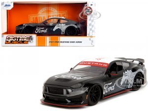 2024 Ford Mustang Dark Horse Black with White Top and Mustang Horse Graphics Bigtime Muscle Series