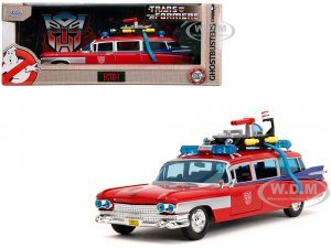 1959 Cadillac Ambulance Ecto-1 Red Transformers TV Series - Ghostbusters (1984) Movie Crossover Hollywood Rides Series