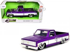 1985 Chevrolet C-10 Pickup Truck Purple Metallic and White with Cartelli Wheels Just Trucks Series