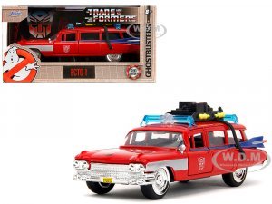 1959 Cadillac Ambulance Ecto-1 Red Transformers TV Series - Ghostbusters (1984) Movie Crossover Hollywood Rides Series