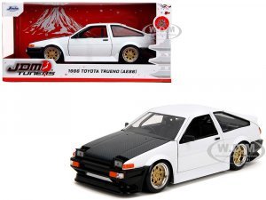 1986 Toyota Trueno (AE86) RHD (Right Hand Drive) White with Black Hood JDM Tuners Series