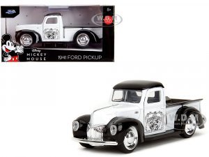 1941 Ford Pickup Truck Mickey Mouse - Steamboat Willie White and Black Hollywood Rides Series