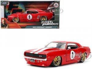 1969 Chevrolet Camaro #1 Red with White Stripes Fast & Furious Series