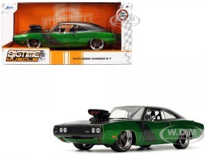 1970 Dodge Charger R/T Dark Gray Metallic and Green Metallic with Dark Gray Stripes Bigtime Muscle Series