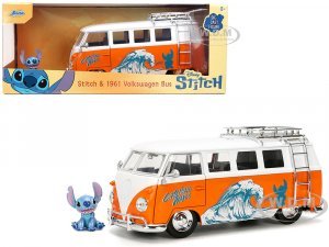 1961 Volkswagen Bus Catching Waves White and Orange with Stich
