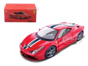 Ferrari 458 Speciale Red with White and Blue Stripes Signature Series