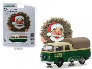 1978 Volkswagen Double Cab Pickup with Canopy Holiday Wreaths Green and Yellow Norman Rockwell Delivery Vehicles Series 1